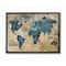 Stupell Industries Vintage World Map Design in Black Frame